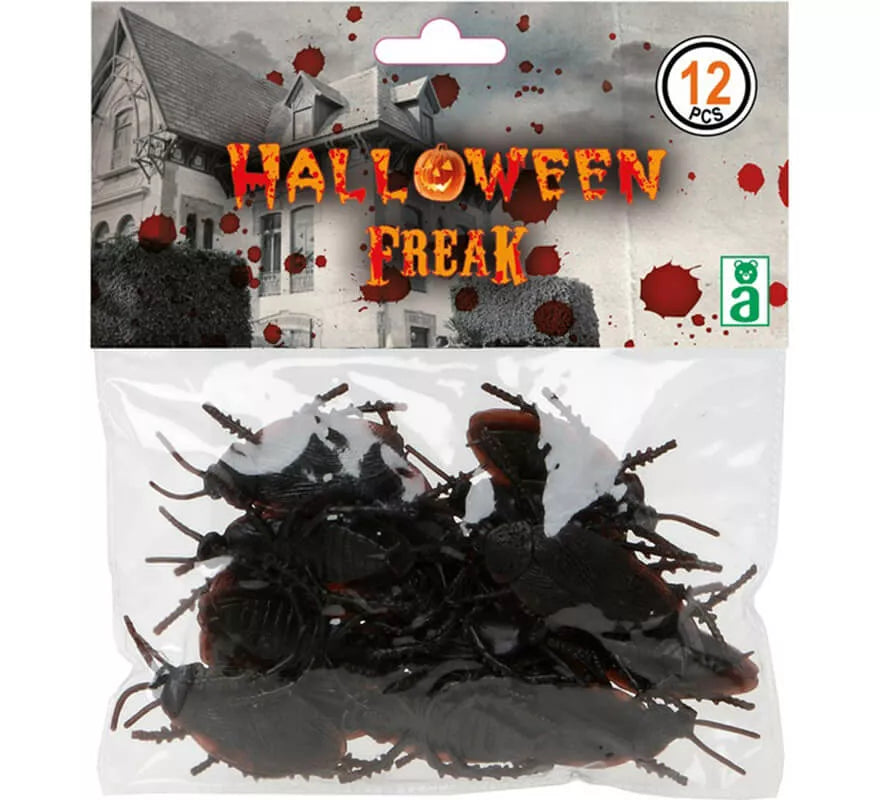 Translation missing: fr.Pack de 10 Cucarachas negras 13 cm