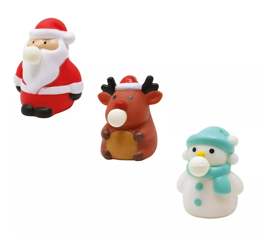 Pack de 12 Figuras Navideñas con globo interior de 7 cm