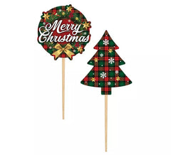 Pack de 12 bâtonnets de papier décoratifs Joyeux Noël de 6 cm