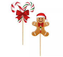 Pack de 12 bâtonnets de papier décoratifs de Noël de 6 cm