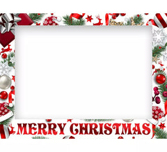 Pack de 12 Photocalls Joyeux Noël Blanc mesurant 80x60 cm