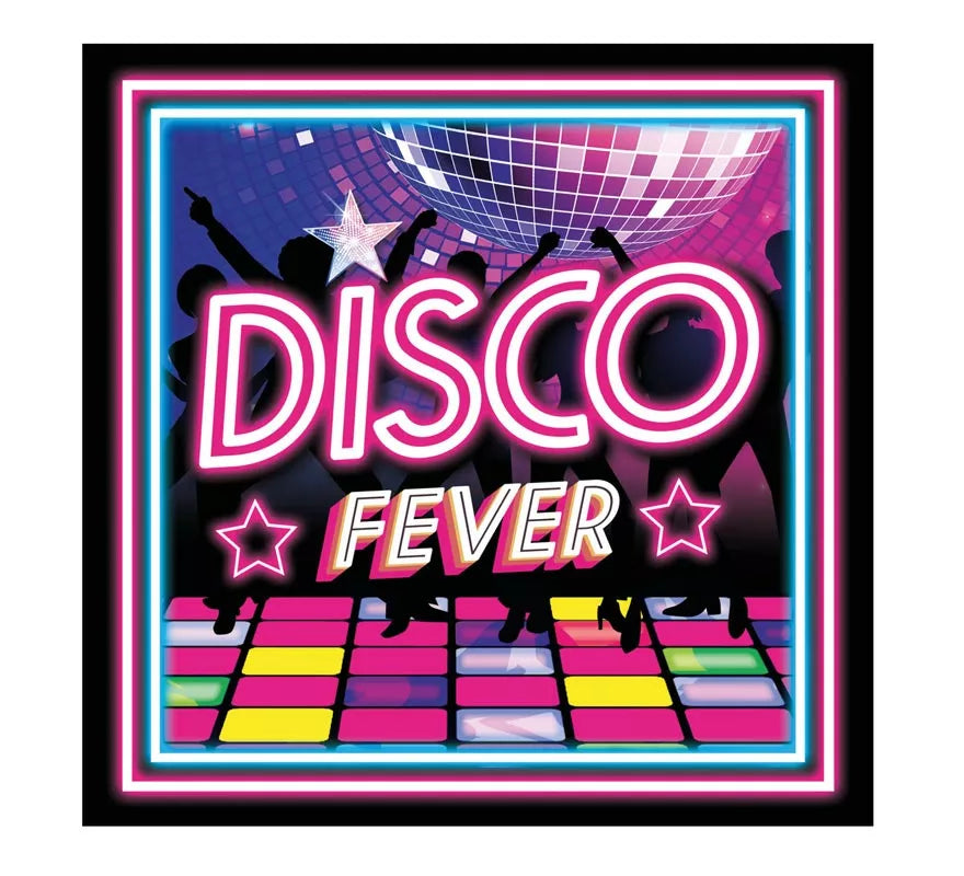 Translation missing: fr.Pack de 12 Servilletas Disco Fever de 33x33 cm