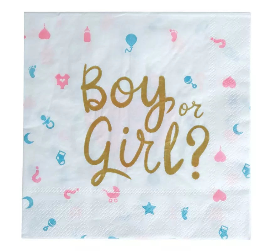 Translation missing: fr.Pack de 12 Servilletas It's a Boy or it's a Girl