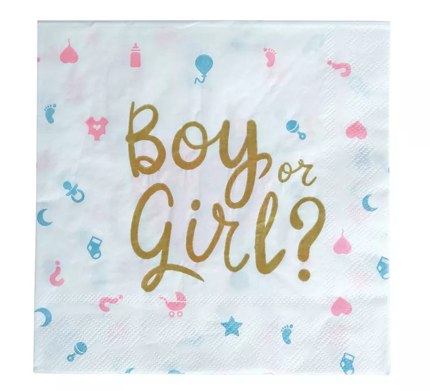 Translation missing: fr.Pack de 12 Servilletas It's a Boy or it's a Girl