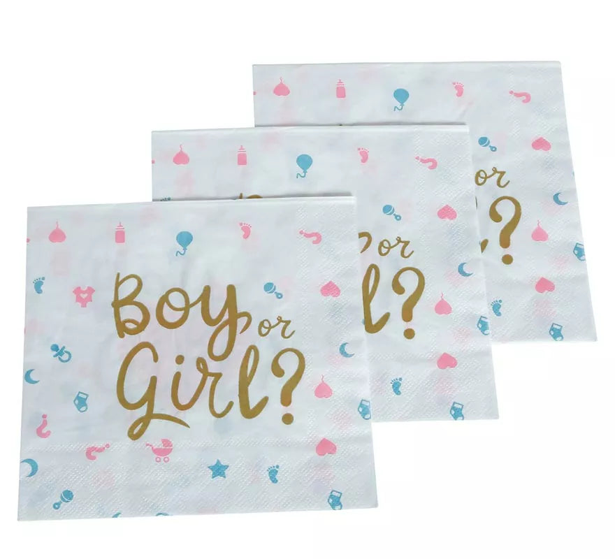 Translation missing: fr.Pack de 12 Servilletas It's a Boy or it's a Girl