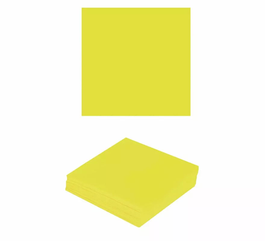 Translation missing: fr.Pack de 12 Servilletas Neón Amarillo de 33X33 cm