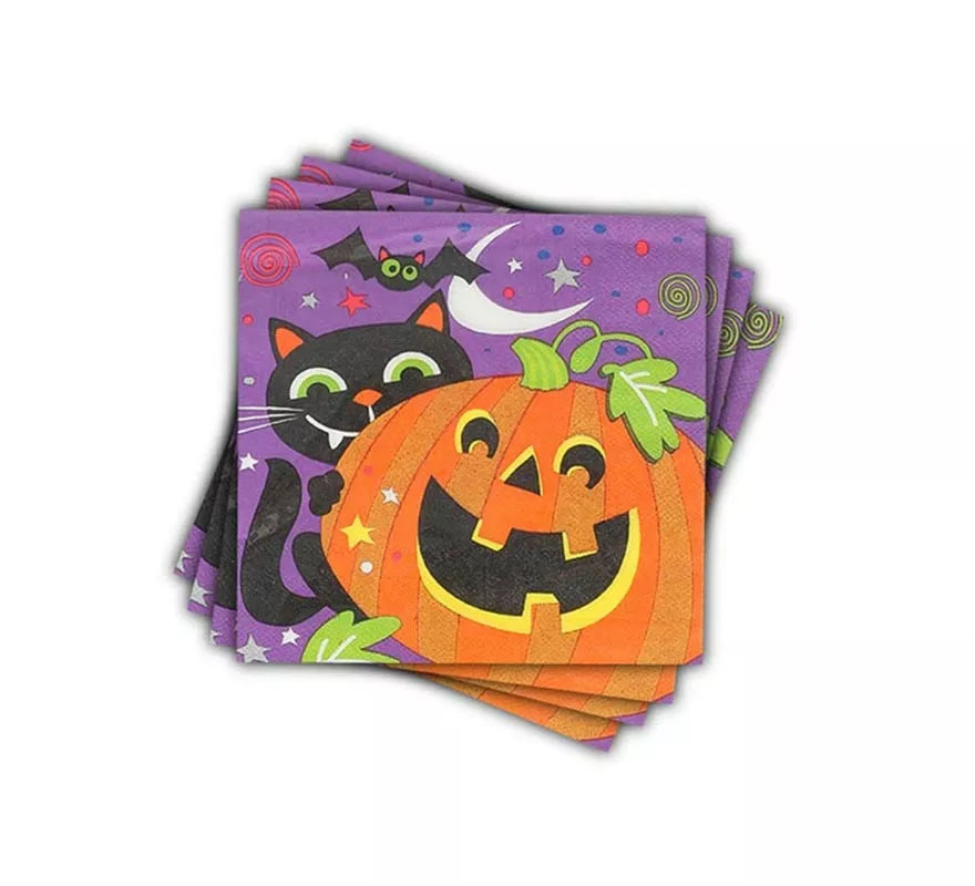 Translation missing: fr.Pack de 12 Servilletas Noche de Halloween Print de 33x33 cm