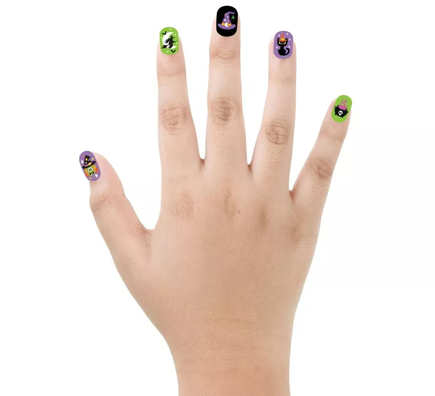 Translation missing: fr.Pack de 12 Uñas Bruja con Adhesivo Infantil