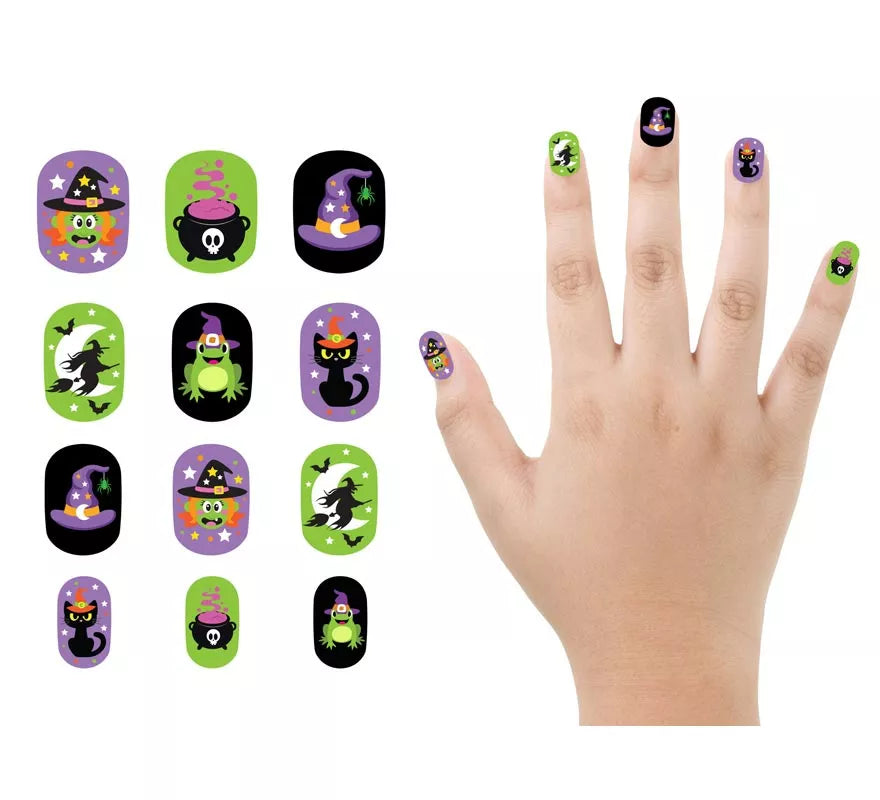 Translation missing: fr.Pack de 12 Uñas Bruja con Adhesivo Infantil