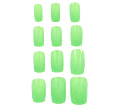 Lot de 12 faux ongles néon pour femmes, de couleurs variées