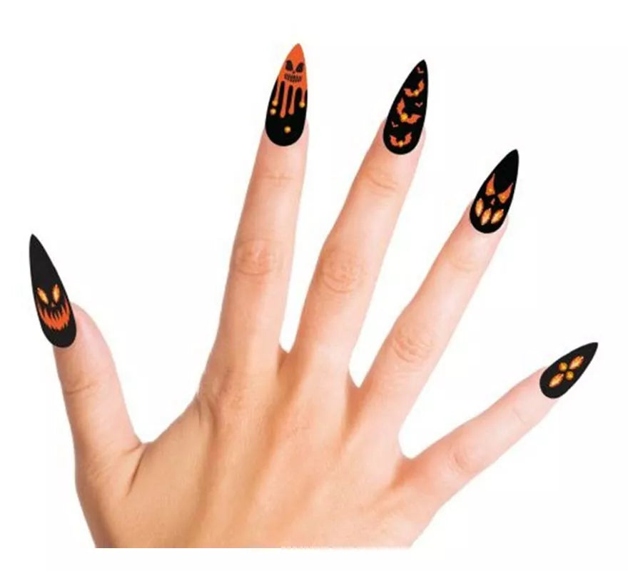 Translation missing: fr.Pack de 12 Uñas Postizas Calabazas con Joyas