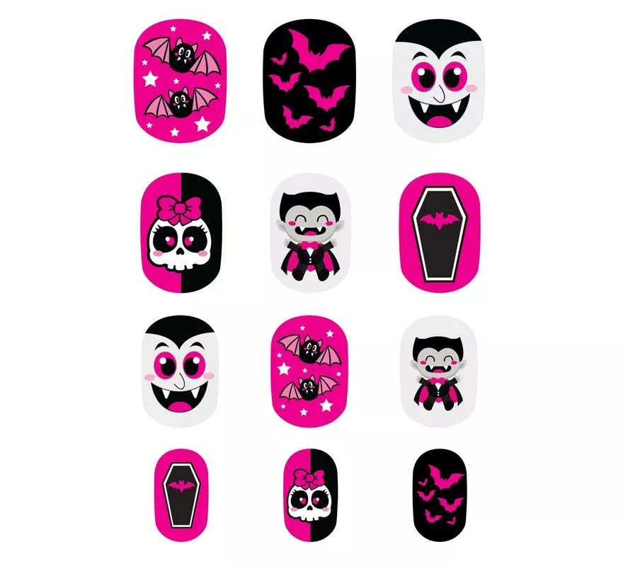 Translation missing: fr.Pack de 12 Uñas Vampiro con Adhesivo Infantil