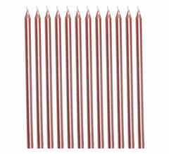 Pack de 12 Bougies Or et Rose de 13 cm