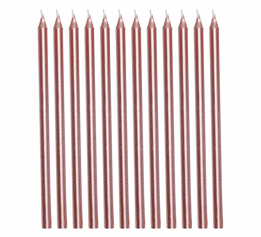 Translation missing: fr.Pack de 12 Velas Oro y Rosa de 13 cm
