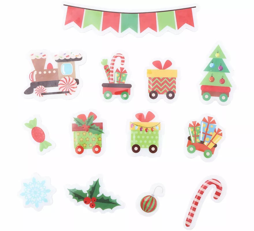 Translation missing: fr.Pack de 13 Pegatinas Gel Figuritas Trenecito Navidad de 20x25 cm