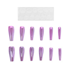 Pack de 13 Ongles Autocollants Effet Métal Rose