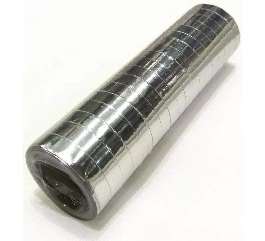 Translation missing: fr.Pack de 18 Serpentinas Metalizadas color Plata de 4m