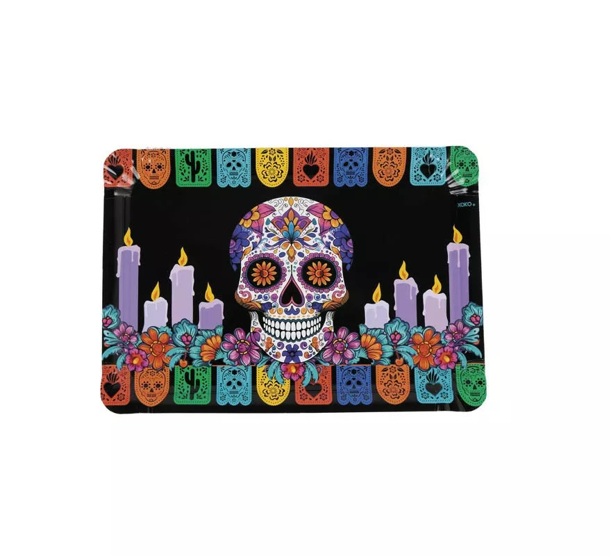 Translation missing: fr.Pack de 2 Bandejas Día de Muertos de papel de 24x34 cm
