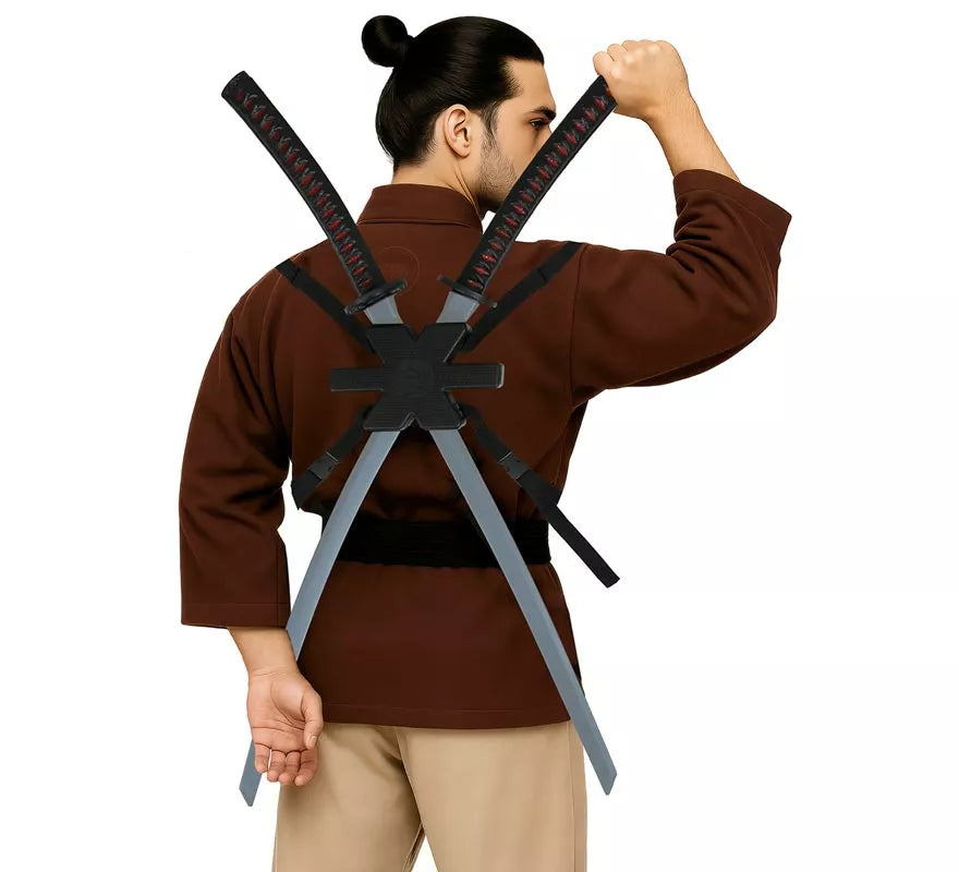 Translation missing: fr.Pack de 2 Espadas Samurái para Espalda de 95 cm de Plástico