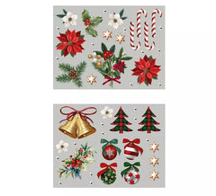 Pack de 2 Feuilles Électrostatiques Figurines de Noël de 30x40 cm