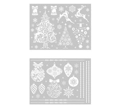 Pack de 2 feuilles de neige électrostatiques de Noël de 30x40 cm