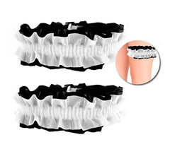 Pack de 2 porte-jarretelles noir et blanc