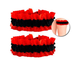 Lot de 2 porte-jarretelles rouges et noirs