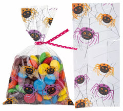Lot de 20 Sachets Bonbons Araignée 28X13 cm