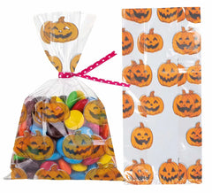 Lot de 20 Sachets Bonbons Citrouille 28X13 cm