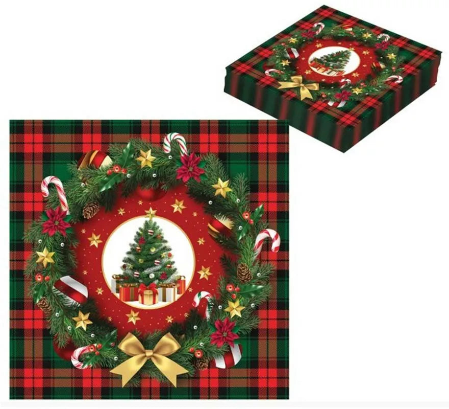 Translation missing: fr.Pack de 20 Servilletas Árbol de Navidad de 33x33 cm
