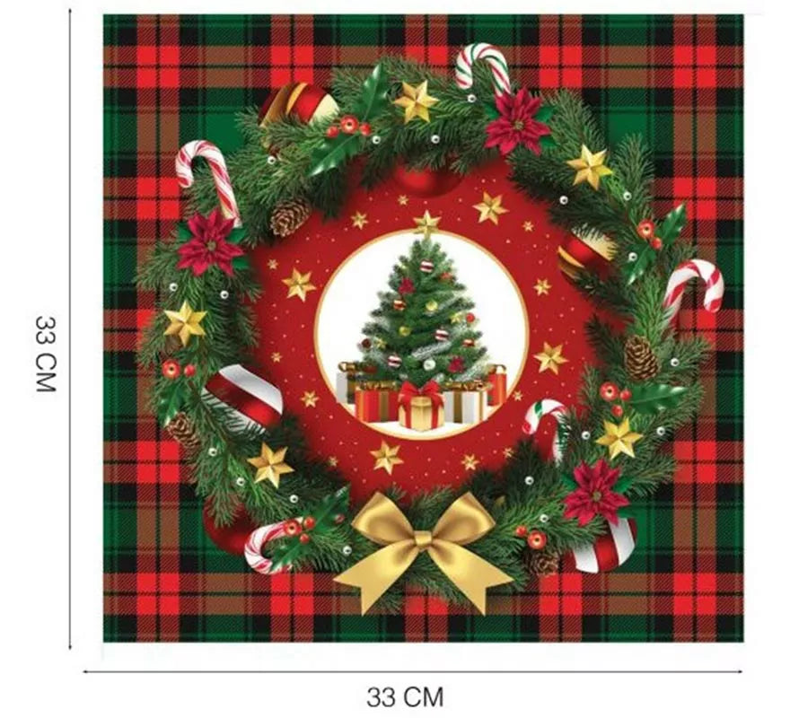 Translation missing: fr.Pack de 20 Servilletas Árbol de Navidad de 33x33 cm