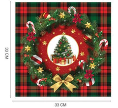 Paquet de 20 serviettes sapin de Noël de 33x33 cm
