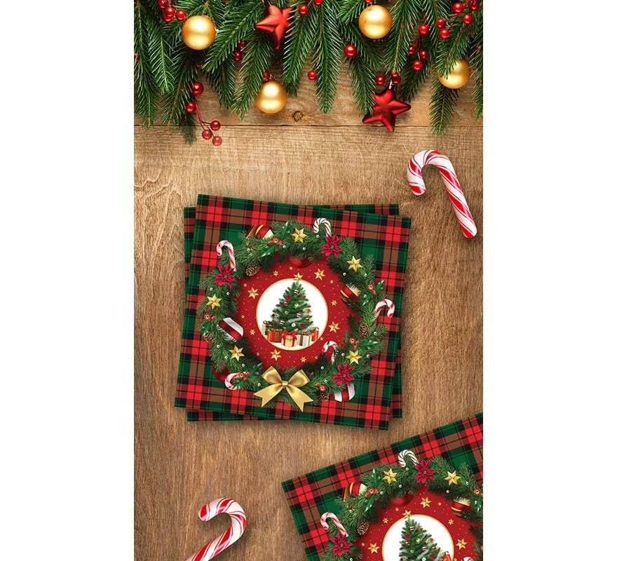 Translation missing: fr.Pack de 20 Servilletas Árbol de Navidad de 33x33 cm