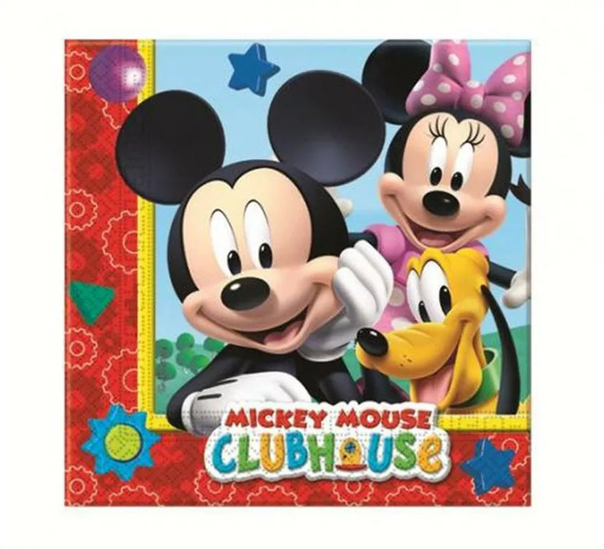 Translation missing: fr.Pack de 20 Servilletas de Mickey Mouse de Papel de 33x33 cm