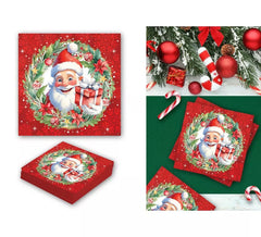 Pack de 20 serviettes Père Noël de 16x16 cm