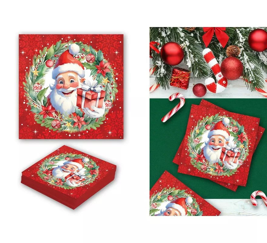 Translation missing: fr.Pack de 20 Servilletas de Papá Noel de 16x16 cm