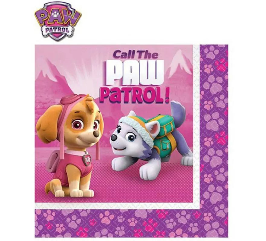 Translation missing: fr.Pack de 20 Servilletas de papel de 33x33 cm de La Patrulla Canina
