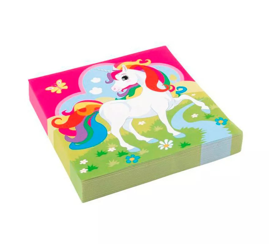 Translation missing: fr.Pack de 20 Servilletas de Unicornio de Papel de 33 cm