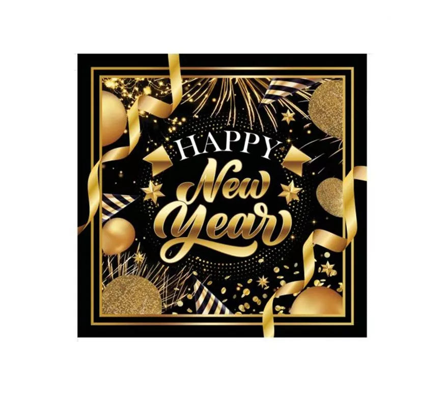 Translation missing: fr.Pack de 20 Servilletas Happy New Year de 16x16 cm