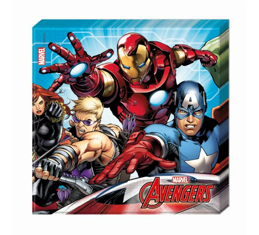 Translation missing: fr.Pack de 20 Servilletas Los Vengadores Avengers de Papel de 33x33 cm