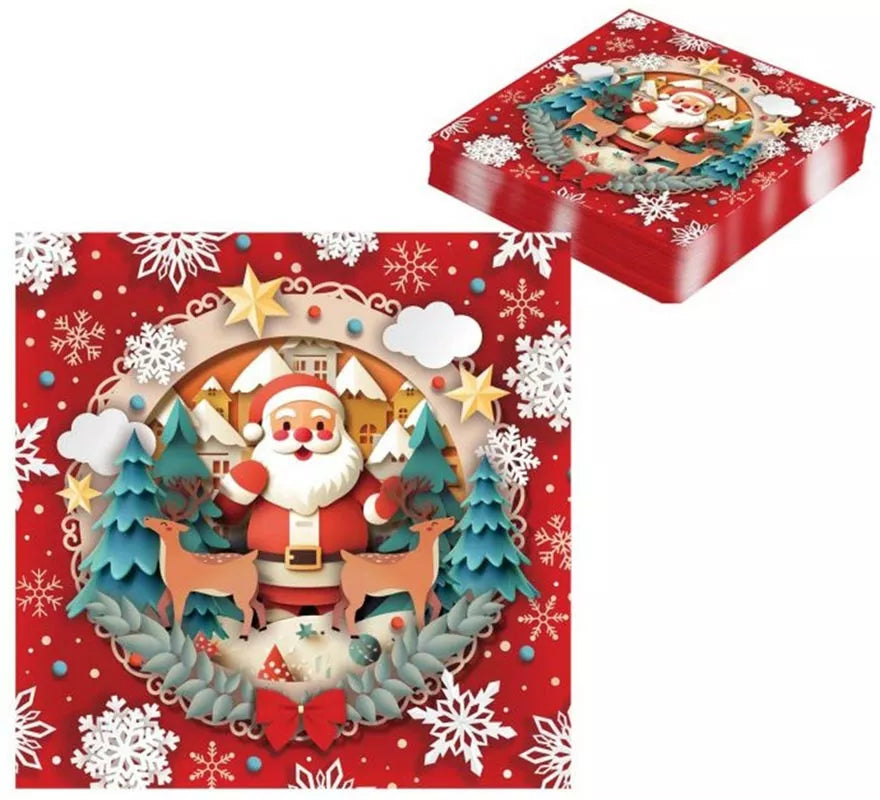 Translation missing: fr.Pack de 20 Servilletas Papá Noel de 33x33 cm