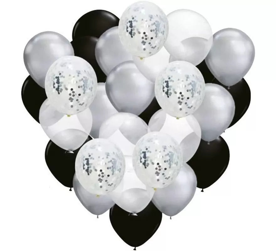 Translation missing: fr.Pack de 25 globos + 5 rellenos de Confetti Látex de 25 cm