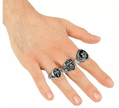 Lot de 3 bagues gothiques assorties