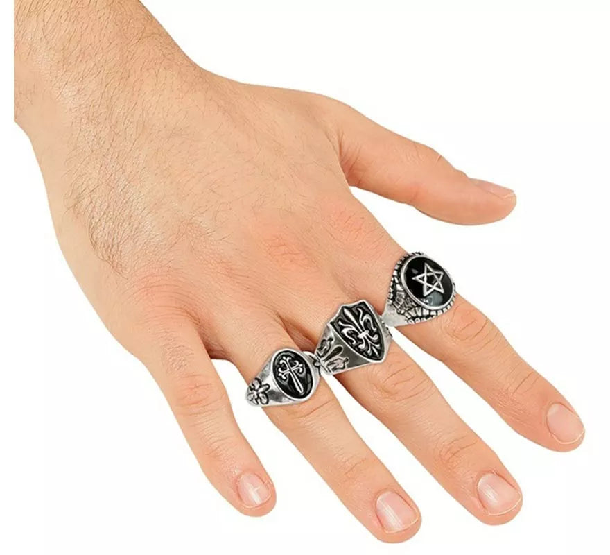 Translation missing: fr.Pack de 3 Anillos Góticos surtidos