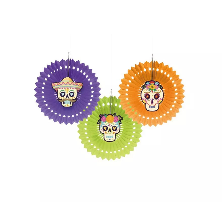 Translation missing: fr.Pack de 3 Colgantes de Día de los Muertos de 30 cm