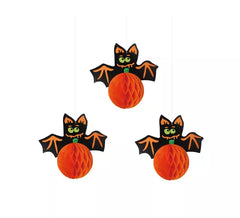 Pack de 3 pendentifs chauve-souris de 14x13 cm