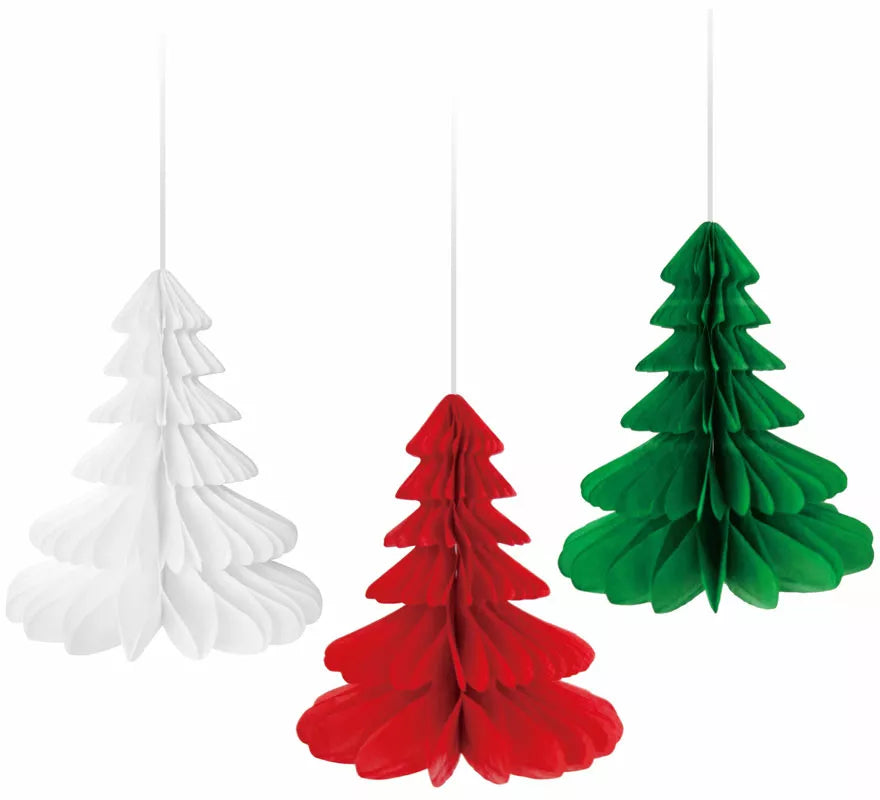 Translation missing: fr.Pack de 3 Colgantes Panal de Árbol Navidad de 10 cm