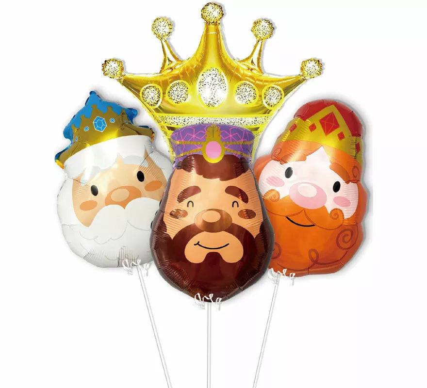 Translation missing: fr.Pack de 3 Globos Foil Reyes Magos con Corona