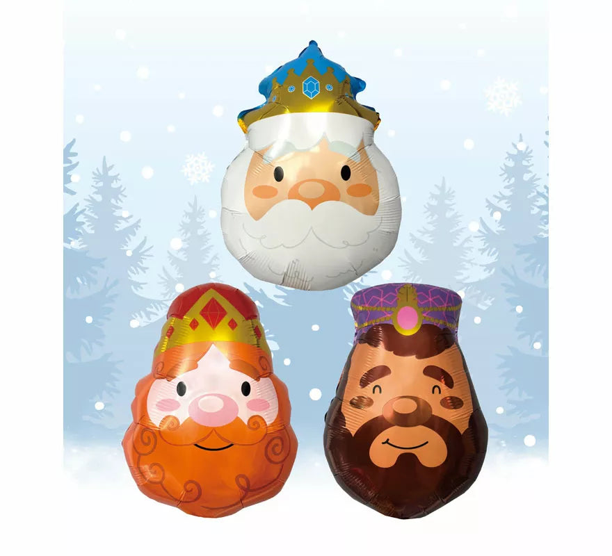 Translation missing: fr.Pack de 3 Globos Foil Reyes Magos de 42x58 cm