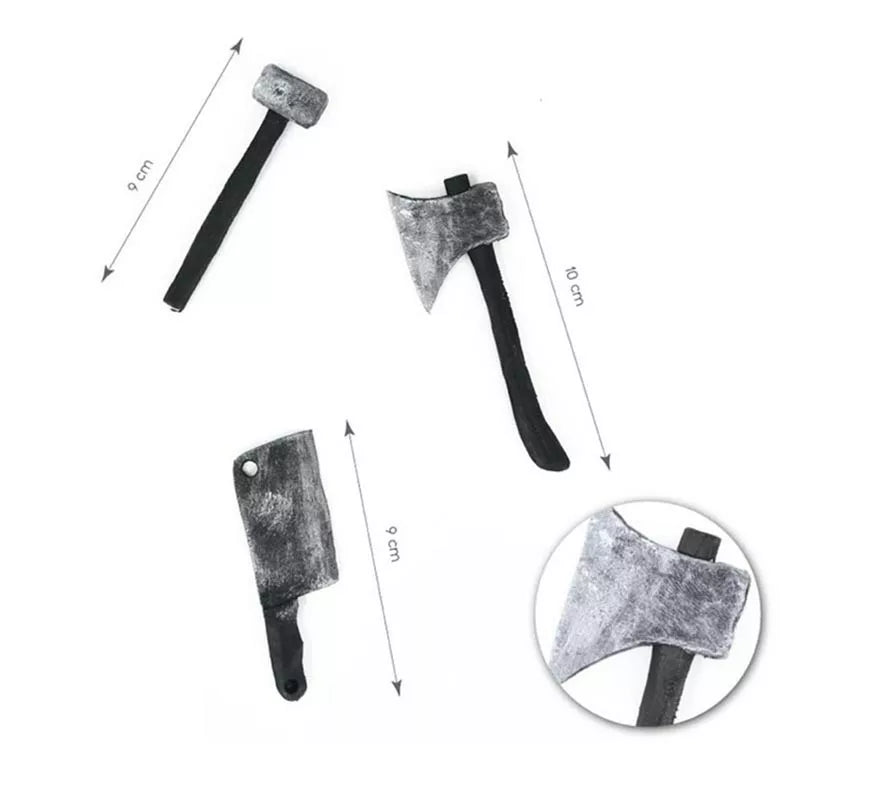 Translation missing: fr.Pack de 3 Mini Armas: Hacha, Cuchillo y Mazo